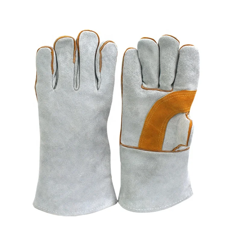Cow split leather work driver gloves multi-purpose truck warehouse garden farm men outdoor work gloves