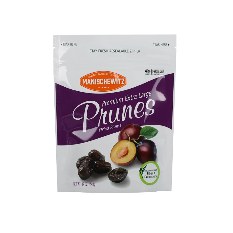 Accept custom stand up Zip Lock Pouch Poly Bag peaches peans dried plums dried fruit mylar bags smell proof