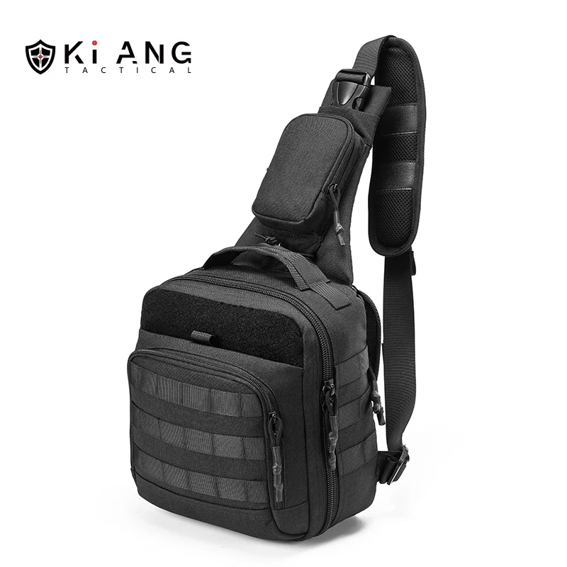 KIANG Tactical Sling Chest Messenger Bag With Holster Pack For Concealed Carry Rover Sling Bag