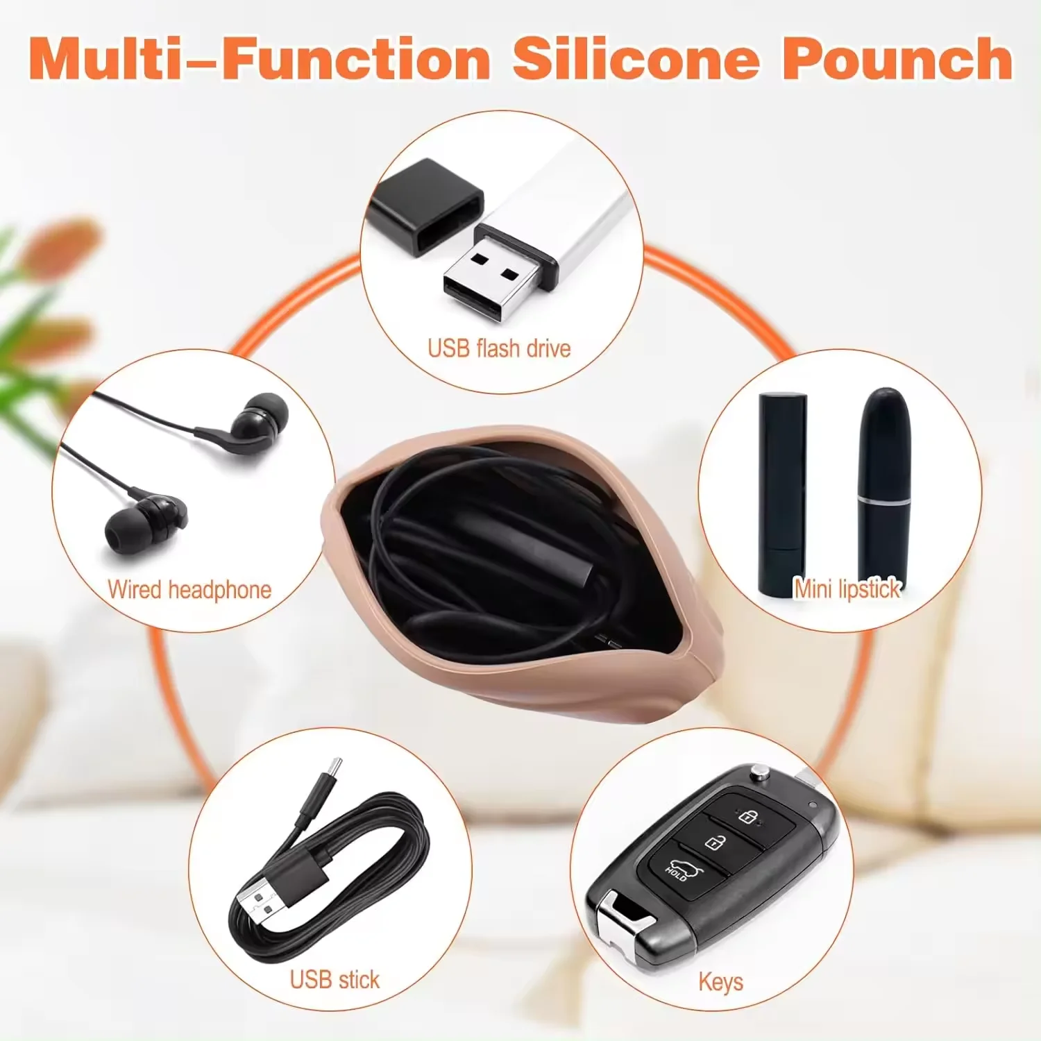 Hot Selling Portable Silicone Storage Box Key USB Drive Sports Bluetooth Earphone Data Wire Storage Bag