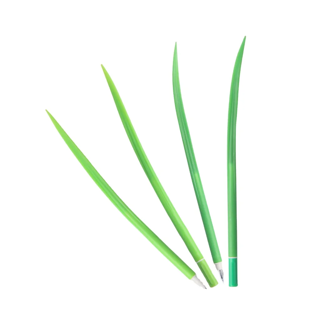 Best design hotel Pen Use novelty green grass plastic pen for promotion