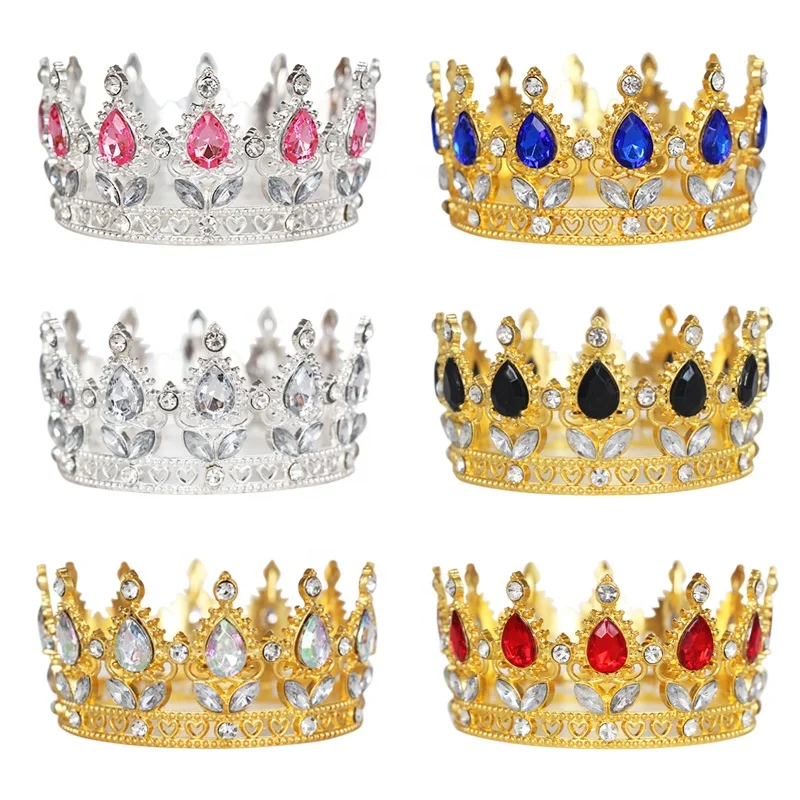 Hot Sell Wholesale Alloy Crown Flower Bouquet Birthday Cake Decoration Crown Floral Accessories