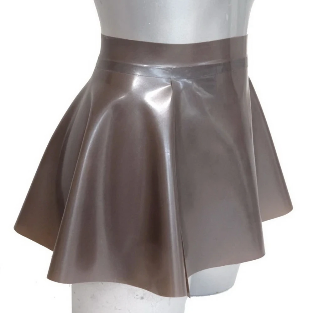 Sexy Black Puff Sleeve Latex Rubber Lantern Skirts Pompous Dress