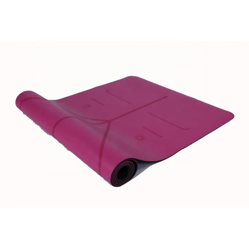 High Quality Imported Pu Leather Rubber Pilates Gold Line Print Yoga Mat