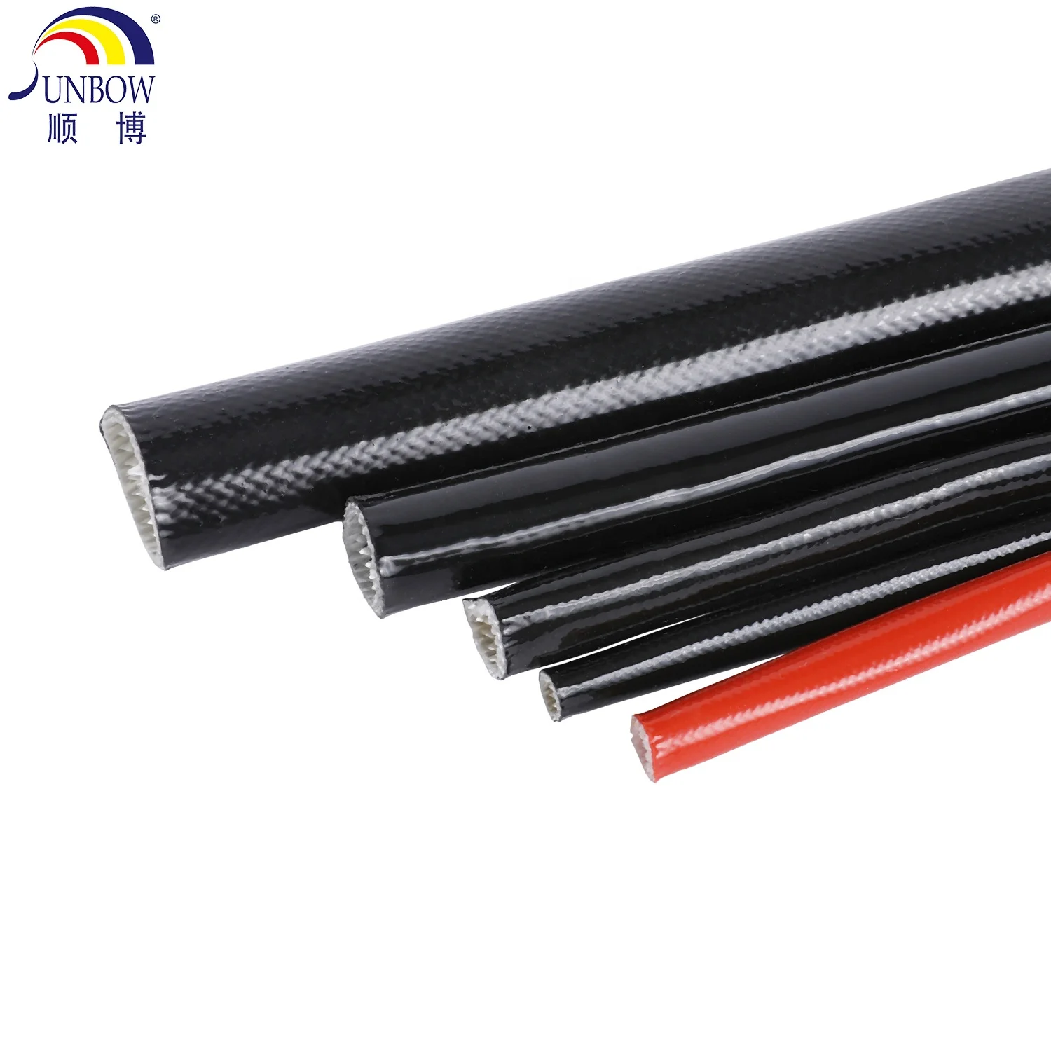 10mm Fire Resistant and Heat Resistant Silicone Rubber Insulation Fiberglass Sleeving