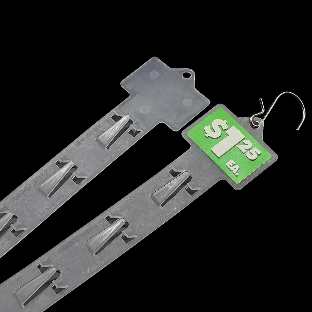 Plastic Supermarket Display Double Sided Merchandisers Strip on shelf