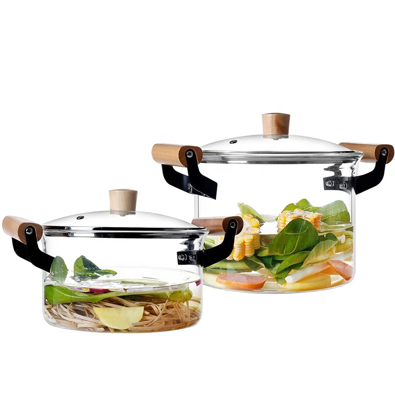 2.5L &4L Newest Glass Pot for household High borosilicate Glass Cooking Pot with Glass Lid Customized Size