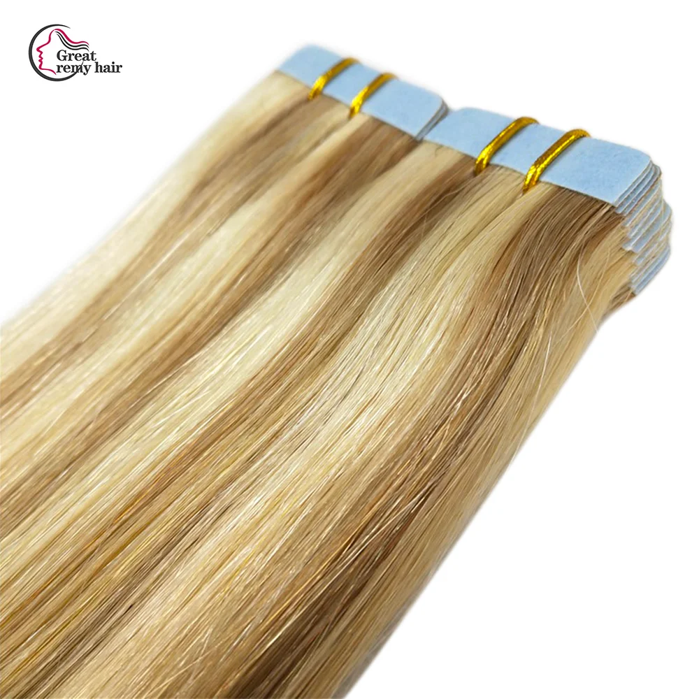 Factory Price Low MOQ 100% Human Remy Hair Curly PU Mini Tape In Hair Extensions
