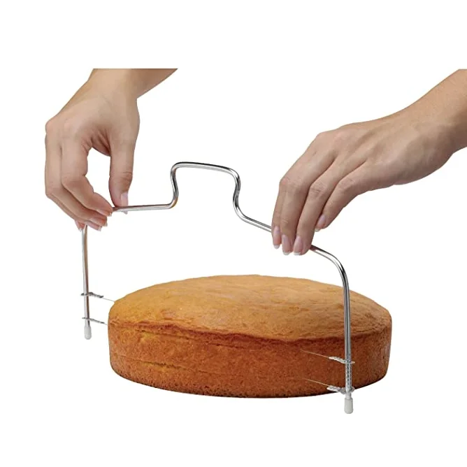 Adjustable leveling rake cake separator 2 Wire Layer Cake Slicer Cutter Divider and Leveler With Stainless Steel Material