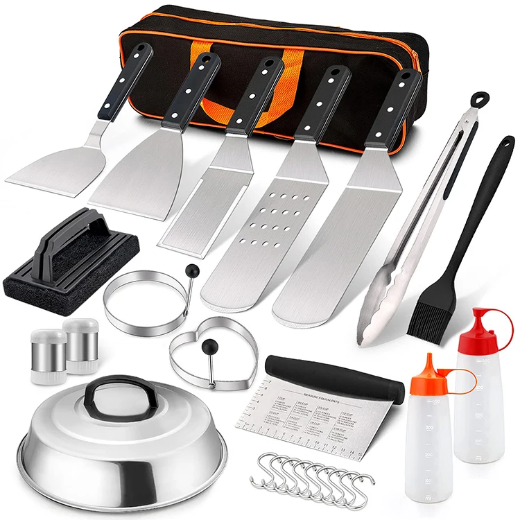 Высокое качество 17 шт. Гриль аксессуары открытый металлический набор шпателей из нержавеющей стали для барбекю гриль инструменты с ручкой ABS