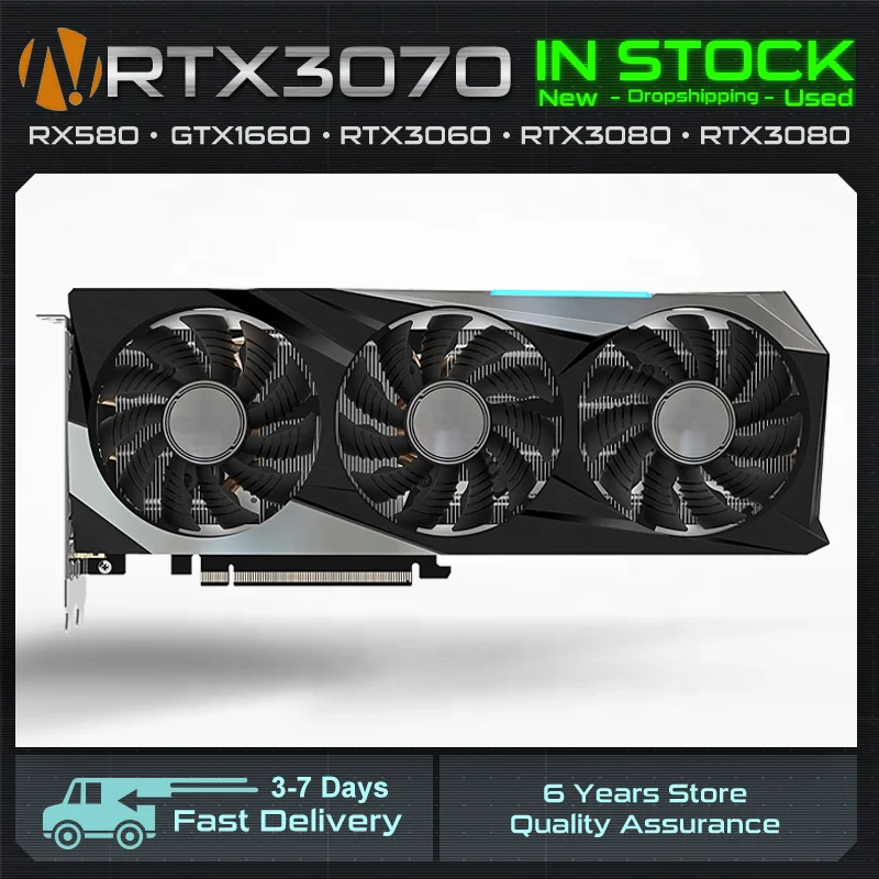 Drop Shipping New Graphic Card RX 580 6600 6800 RTX 3090 3080 3070 3060 Graphic Card GTX 1660 1060 1070 1080