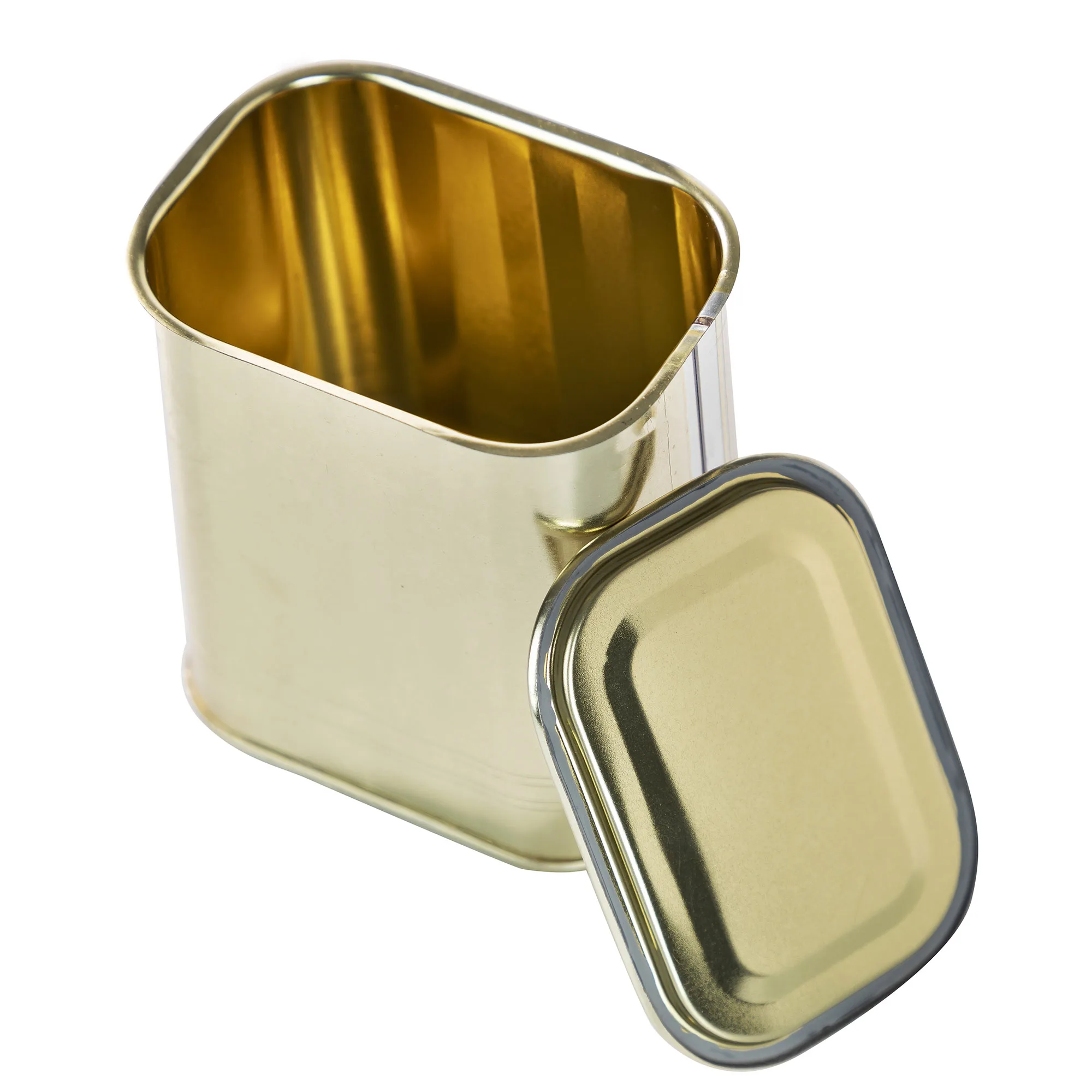 701# Recyclable Metal Empty Trapezoidal Tin Can for Meat Packaging