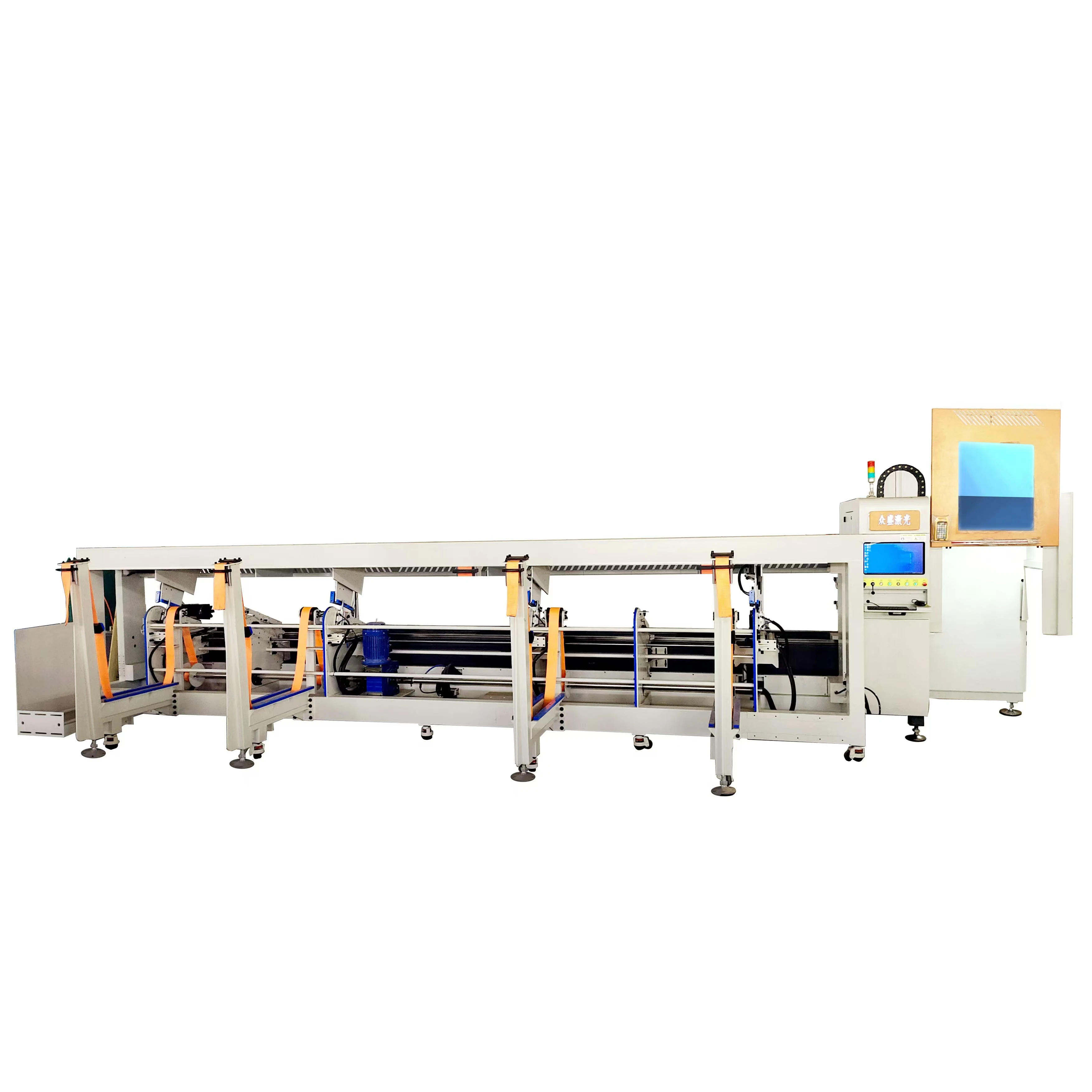 vertical three chucks profile and pipe laser cutting machine laser tube cutter with bevel cutting head