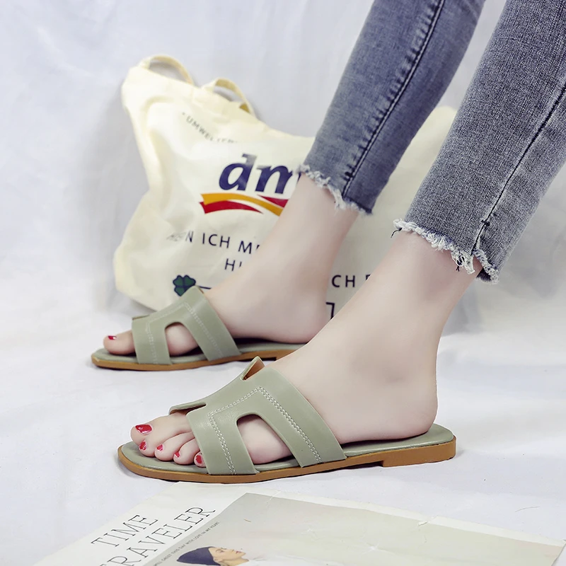 35-41 Summer Ladies Flat Slippers Rhinestone Slippers Women