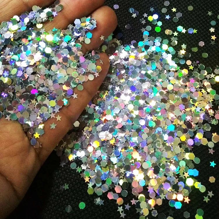 2023 bulk holographic glitter, PET craft chunky, glitter powder for Christmas decoration