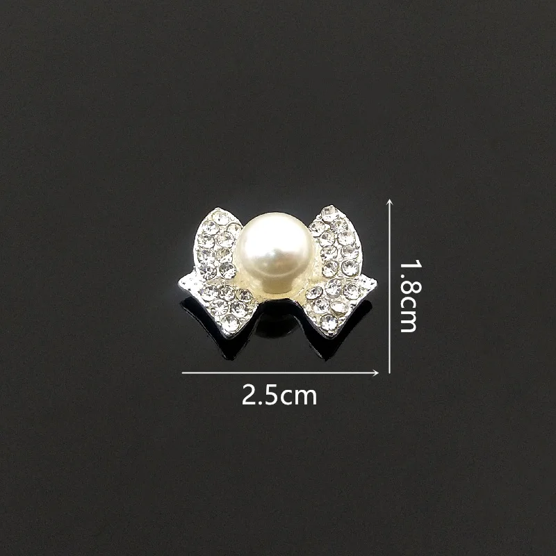 diy garment shoes jewelry accessories alloy material full CZ crystal rhinestone pearl buckle hairband making bowknot findings