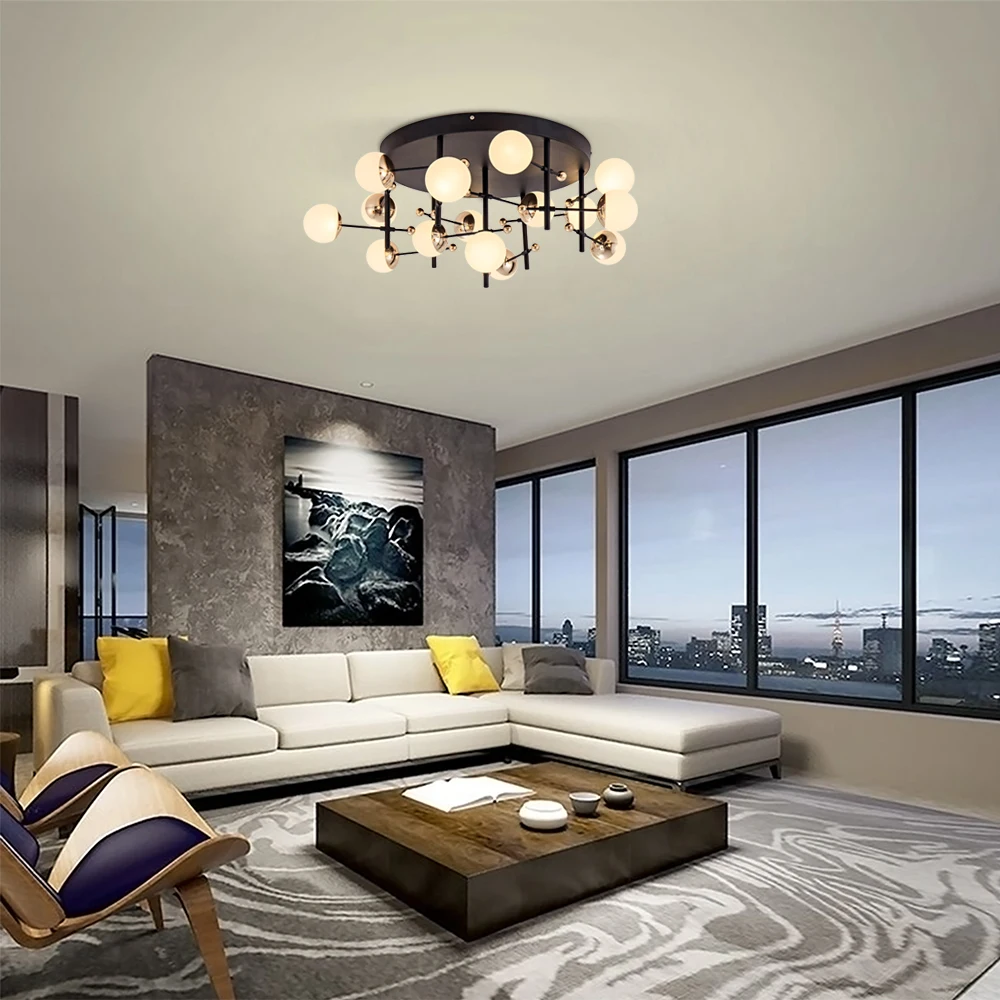 Modern Glass Ball Chandelier Lights Fixtures Home Chandelier Pendant Ceiling Lights