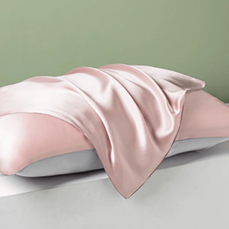 Hot Selling Solid Color Soft Satin Silk Pillowcase with Envelope Zipper Pure Emulation Satin Mulberry Silk Pillow Case