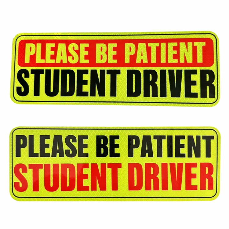 Baby on Board Please Be Patient Magnet Decal Safety Signs Student Driver Car Reflective Magnet Sticker