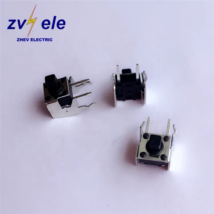 Square 6x6mm 180G DIP Tactile Switch With Round Button 250GF Tact