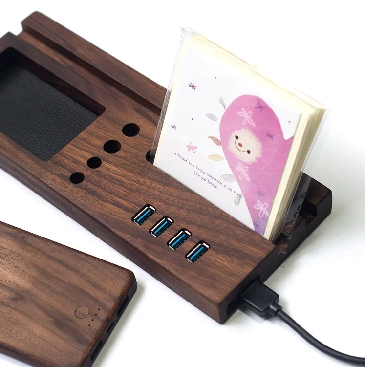 New design Office Super Wood Desktop Organizer Board Pen Cellphone Stand Organizer
