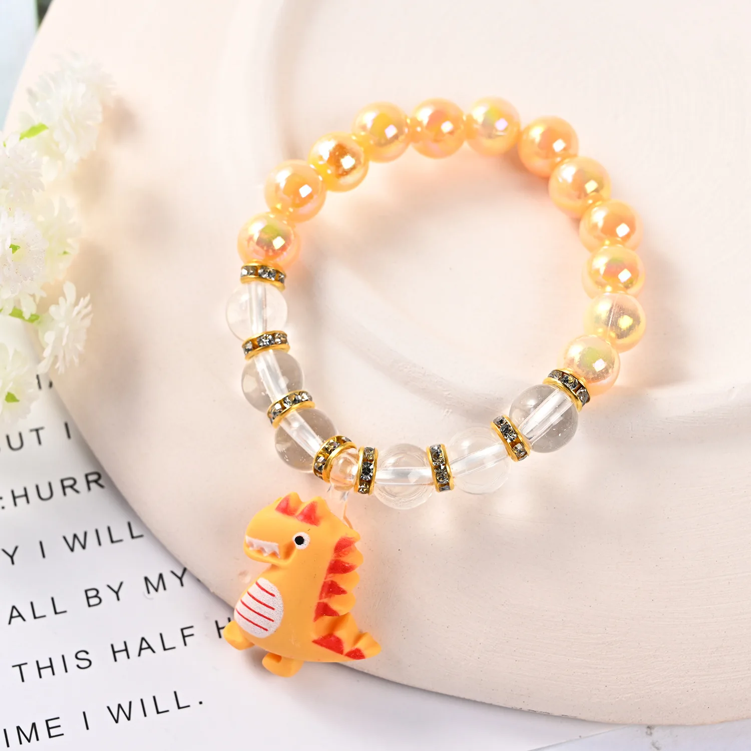 Wholesale Cartoon Animal Charm Bracelet Girls Little Princess Style Jewelry Pearl Bead Bracelets For Children kids