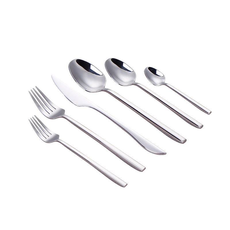 
gold plated wholesale sleek modern design flatware knife 18/8 stainless steel spoon ss304 fork luxury wedding cutlery set 