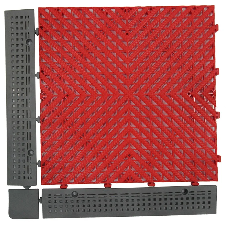 400*400*18mm anti slip pp interlocking garage floor tiles/removable plastic interlocking floor mats for car wash