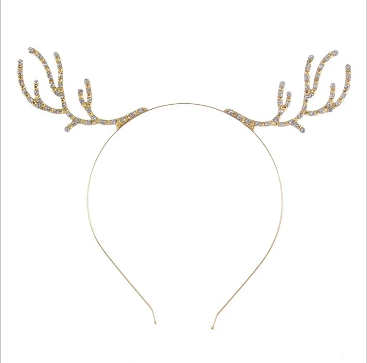 
Hot Selling Headbands Women Alloy Crystal Antler Headband 