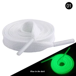 Hot Sale Luminous Shoelaces 8mm Flat Glowing in the night Shoe laces replacement Party Popular Fun shoelaces 150cm
