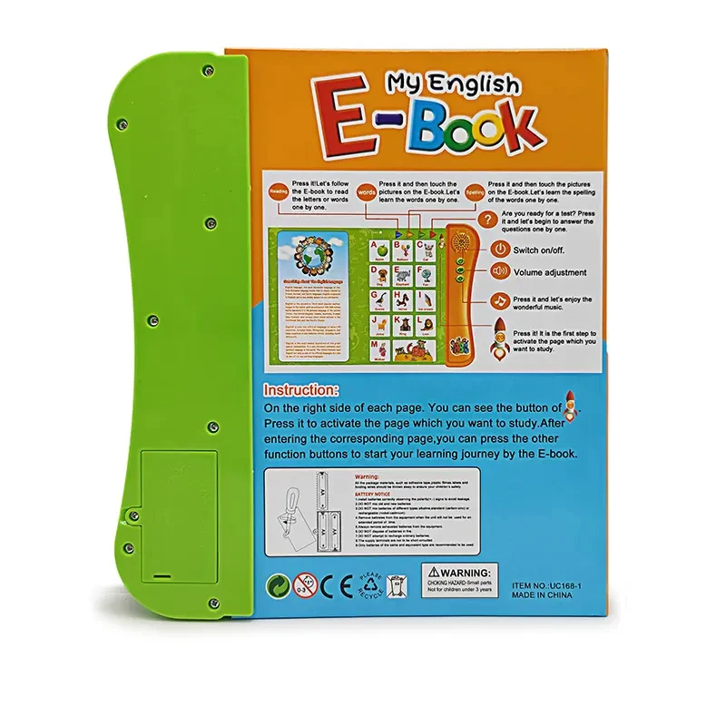 Hot Sale Preschool Kids Reader Electronic Smart Talking Book for learning English and Other Multi-language