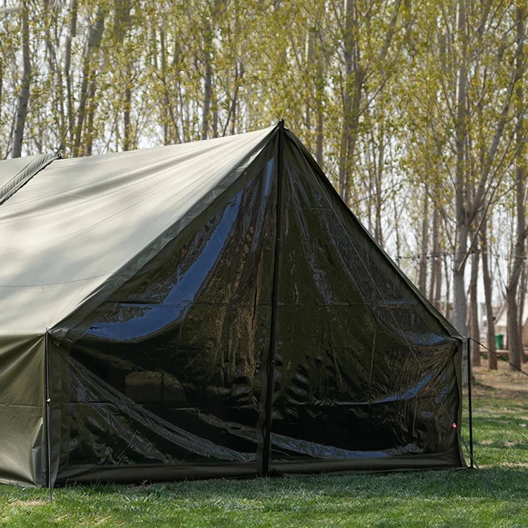 6 ㎡ 2-in-1  Tent Hard Core Camping Inflatable Outdoor Tarp with Steel Pole Ventilation Sunscreen Dual Purpose for Field Use