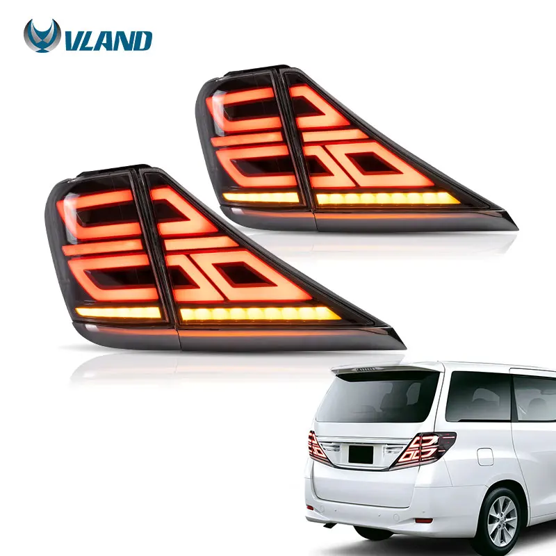 Vland car accessories dynamic turning signal rear lamp For toyota alphard 2007-2013 taillight assembly for alphard