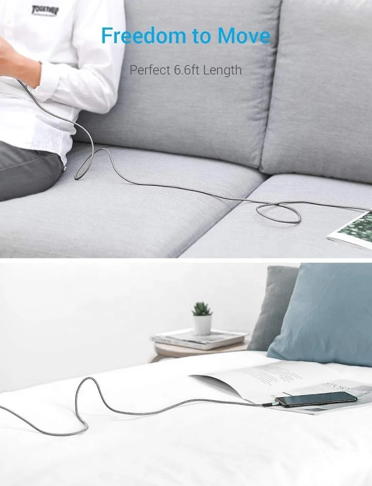 High Speed Charging Sync and Fast Charging Black & Blue PVC Micro USB 2.0 Cable