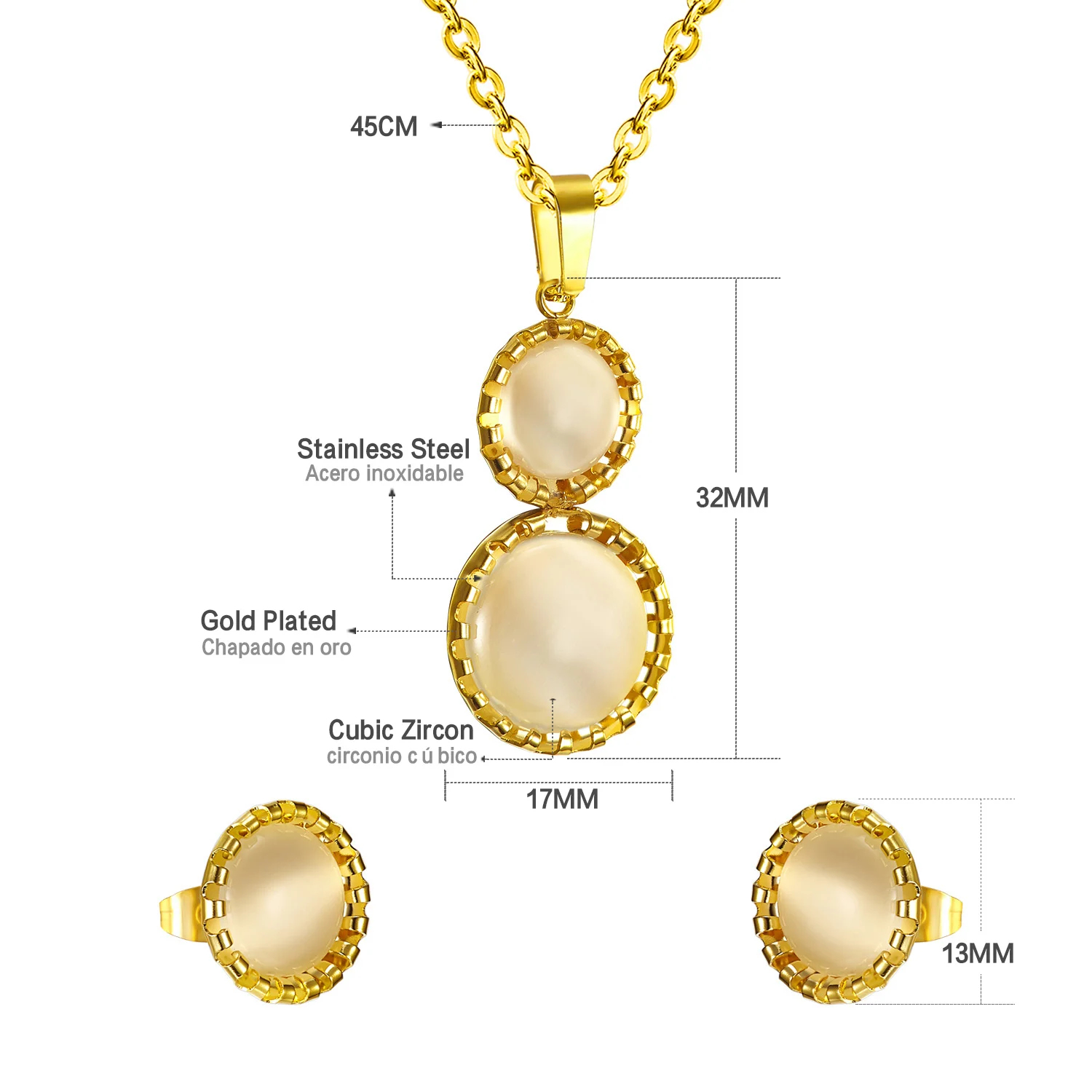 Trendy Opal Jewelry Set For Women,Opal Necklace Earrings ,Wholesale Necklace And Earrings jewelry Set