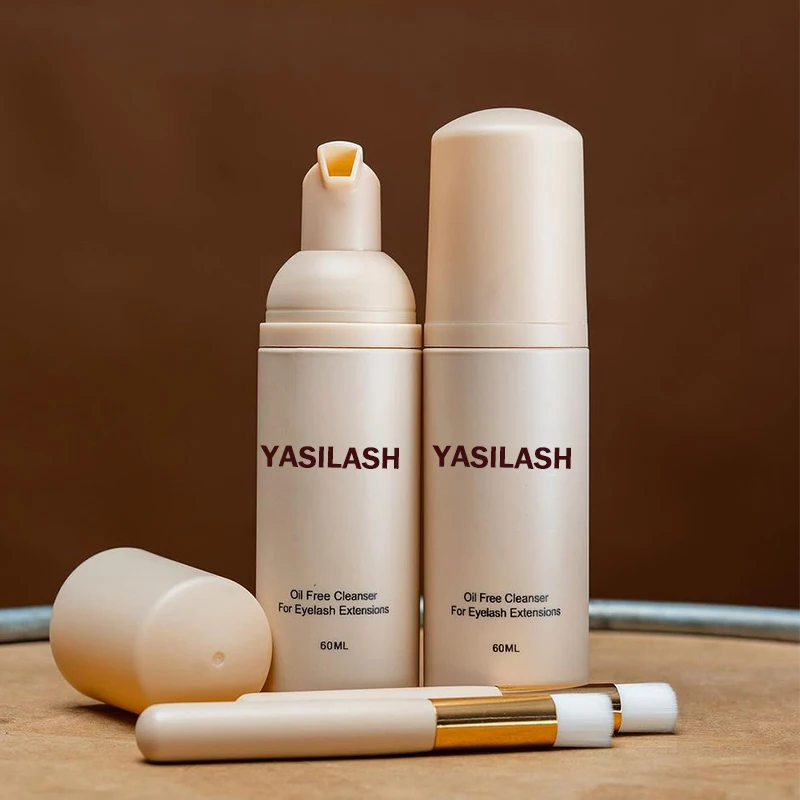 Tear Free and Vegan Friendly Private Label Lash Extension Foam Cleanser With Brushes Lash Bath Daily Eyelash Wash Shampoo
