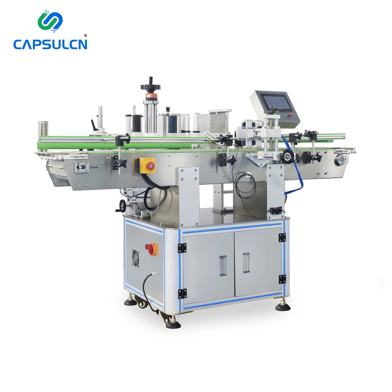 
T-21200 Tabletop Automatic Two Side Labelling Machine For Round Plastic Tube Glass Bottles 