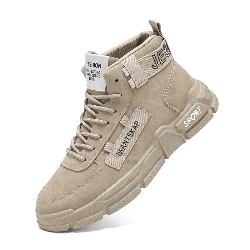 Factory Wholesale Custom Leather Shoes High Top Sneakers For Mens