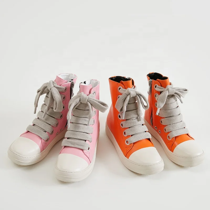 IDOIT Casual Leather Shoes Luxury Trainers Ankle Lace Up Sneaker Zip High-TOP Flats Black Ankle Boot For Women