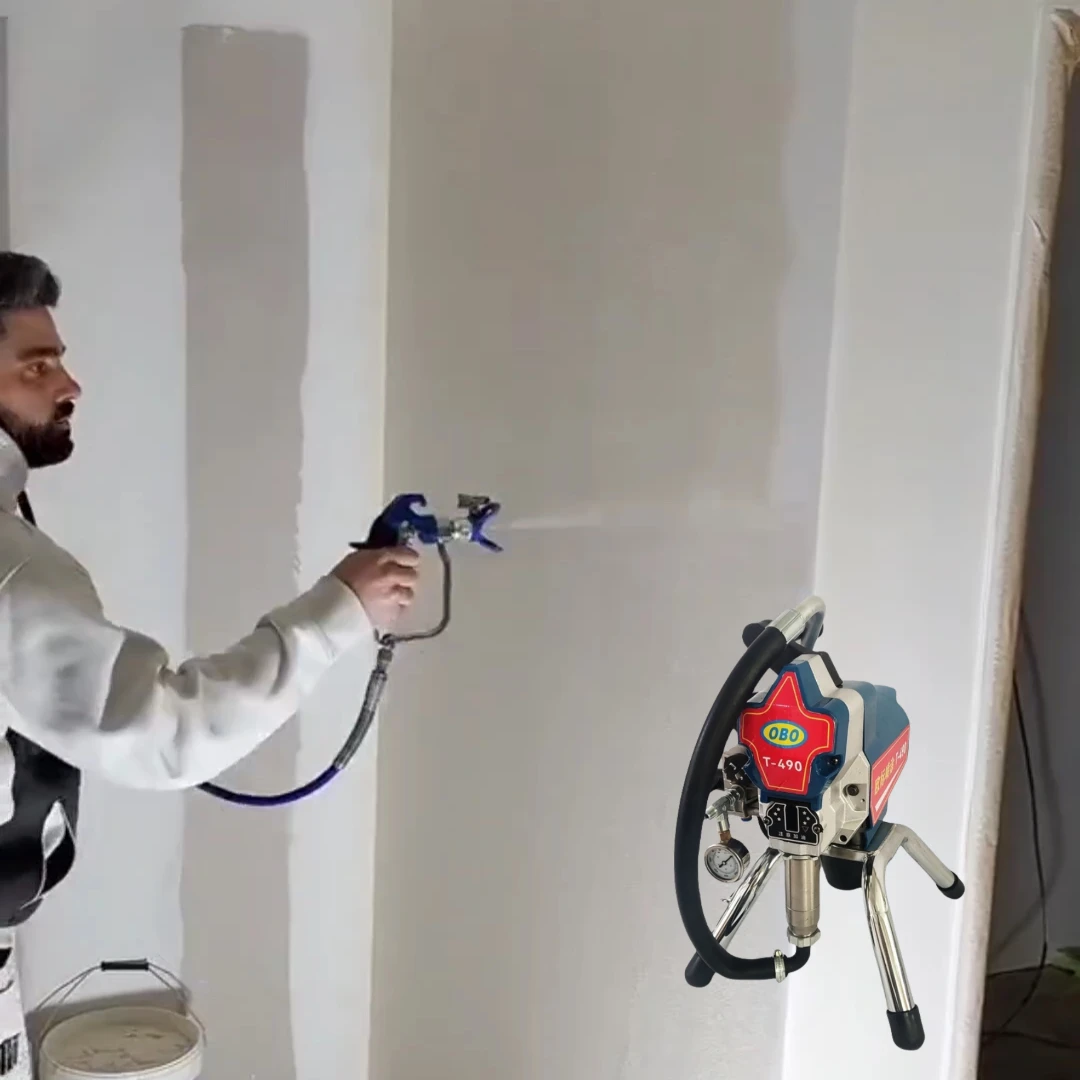 OBO T-490 direct deal small Portable High quality piston type Electric airless paint painting machine for GRC 395