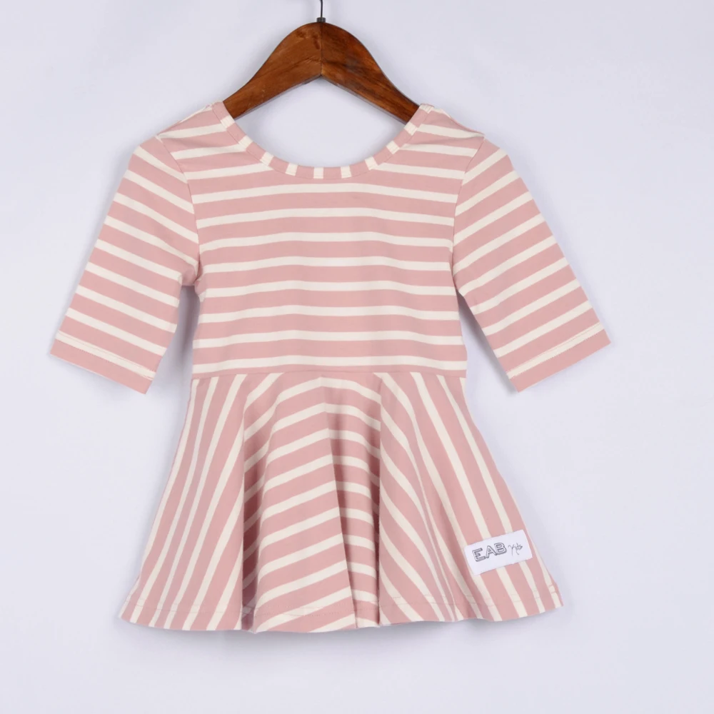 
Children Girls tunic stripe and plain color short sleeve t shirts new design kids clothes toddler girls top 