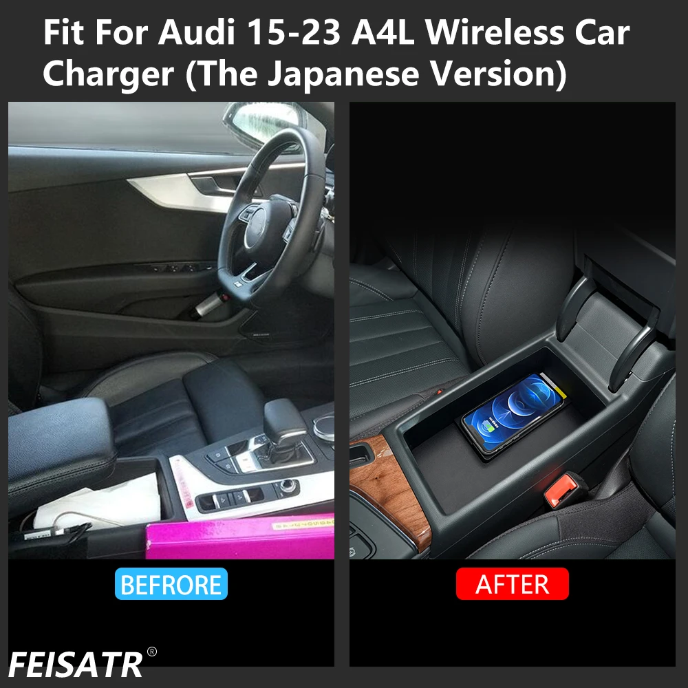 New mobile phone fast wireless charger e-fit Car charger 10W Car fast charger For Audi 2015 2023 A4L central control 2