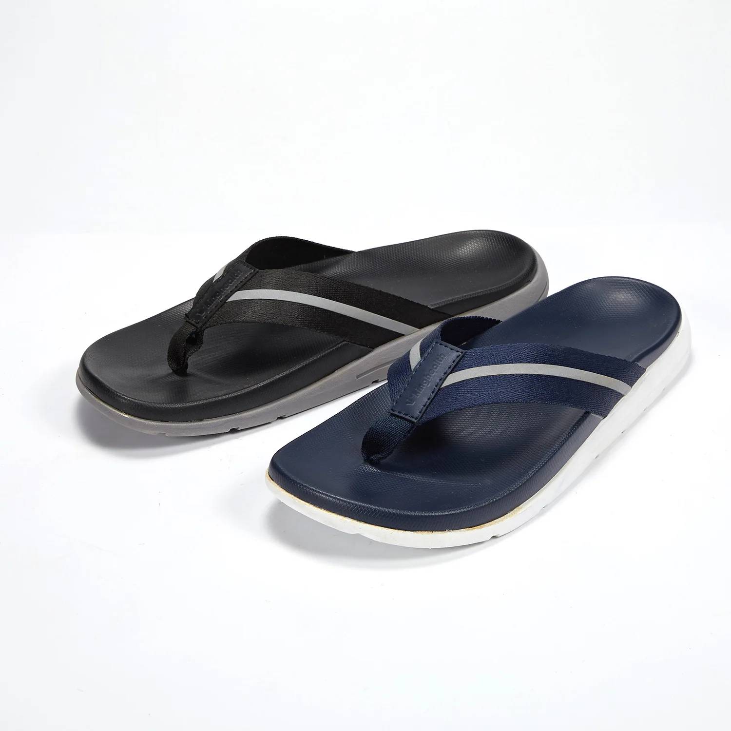 OEM men webbing thong MD slide custom summer casual beach sandals wholesale soft two  layers outsole flip flops slippers for men