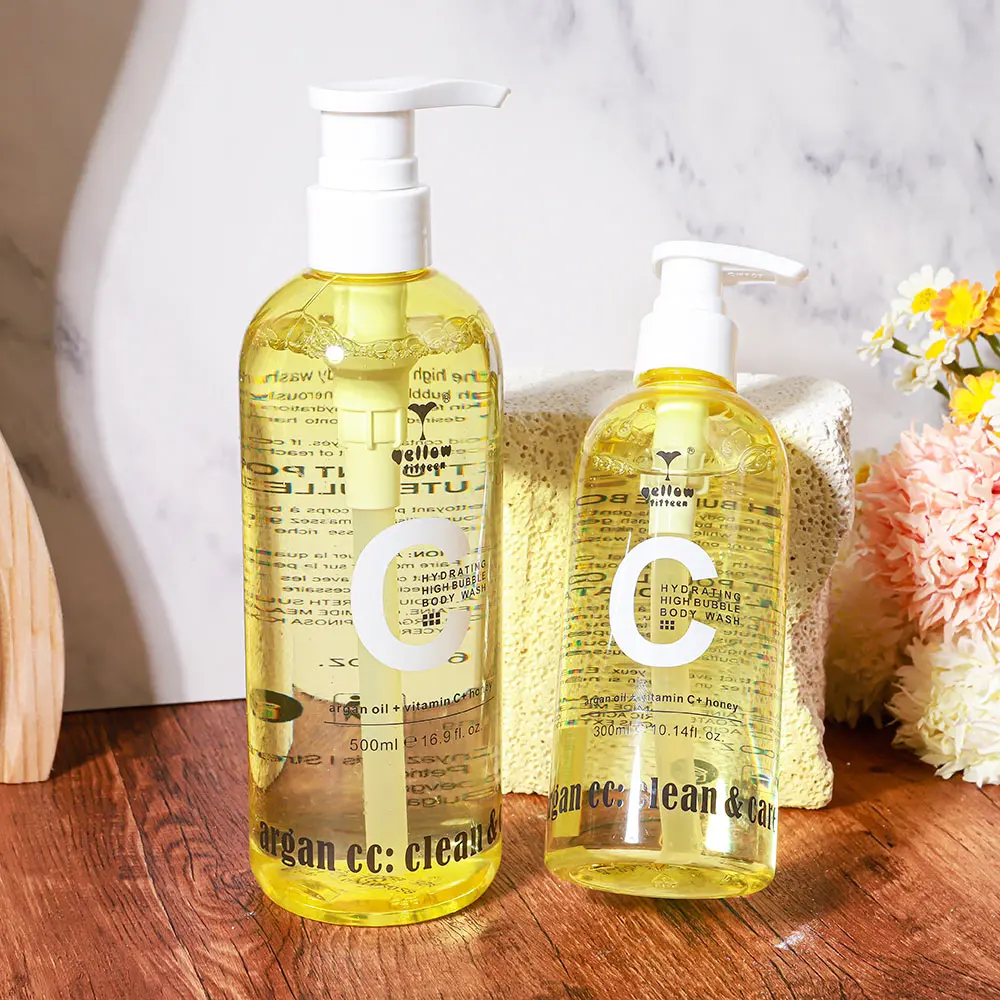 Custom Perfumed Moisturising Vitamin C Honey Body Wash Liquid Soap 1000ml Private Label Nourish Refresh Shower Gel Wholesale