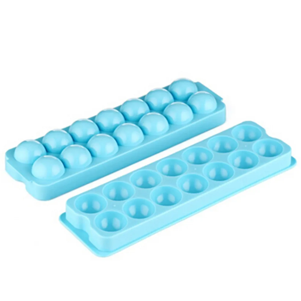 Plastic Molds Ice Tray 14 Grid 3D Round Ice Molds Home Bar Party Use Round Ball  Cube Makers Kitchen DIY Ice Cream Moulds