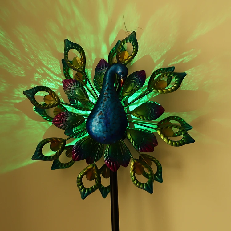 Wind Spinner Peacock Wind Sculpture Metal Windmill for Outdoor Yard Patio Lawn & Garden