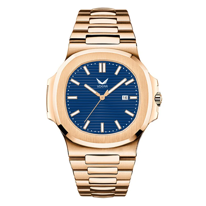 Trendy Classic Quartz 50meters Waterproof Luminous Textured Dial Custom Black Watch Without Logo Wrist Watches Men