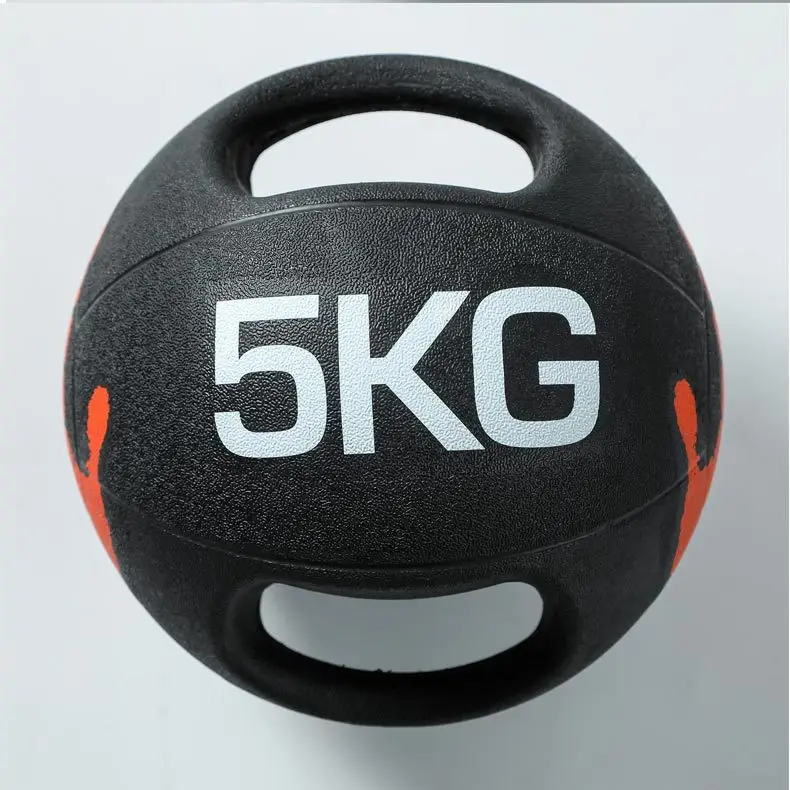 Rubber Medicine Ball with Dual Grip Exercise Weight Ball for Strength Training