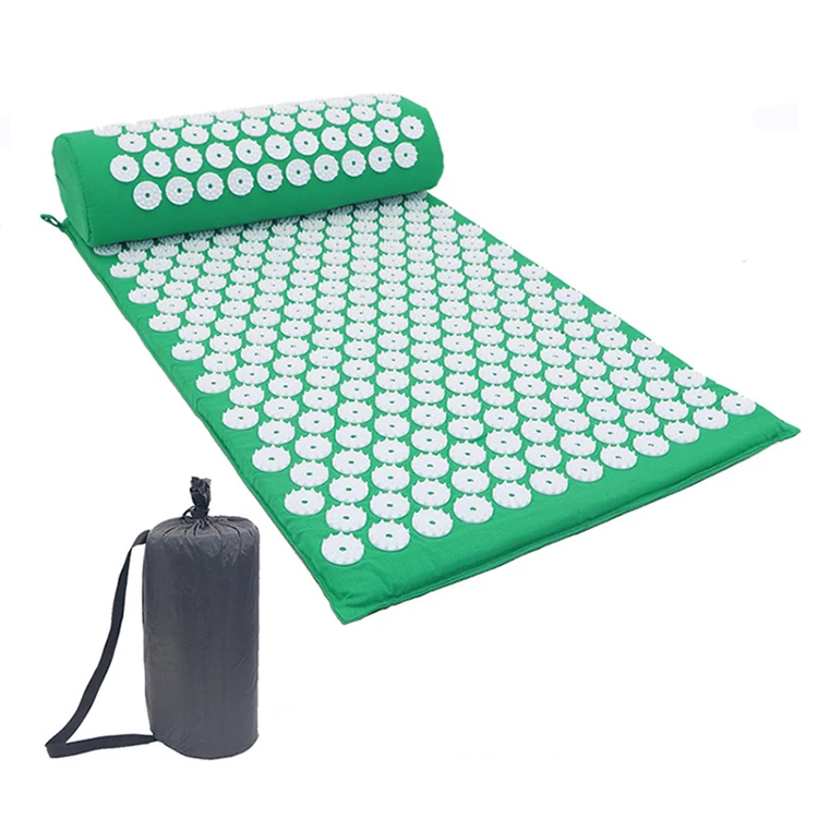 Оптовая продажа акупрессурный коврик и подушка набор складной массажный коврик для тела Набор для боли в спине и шее