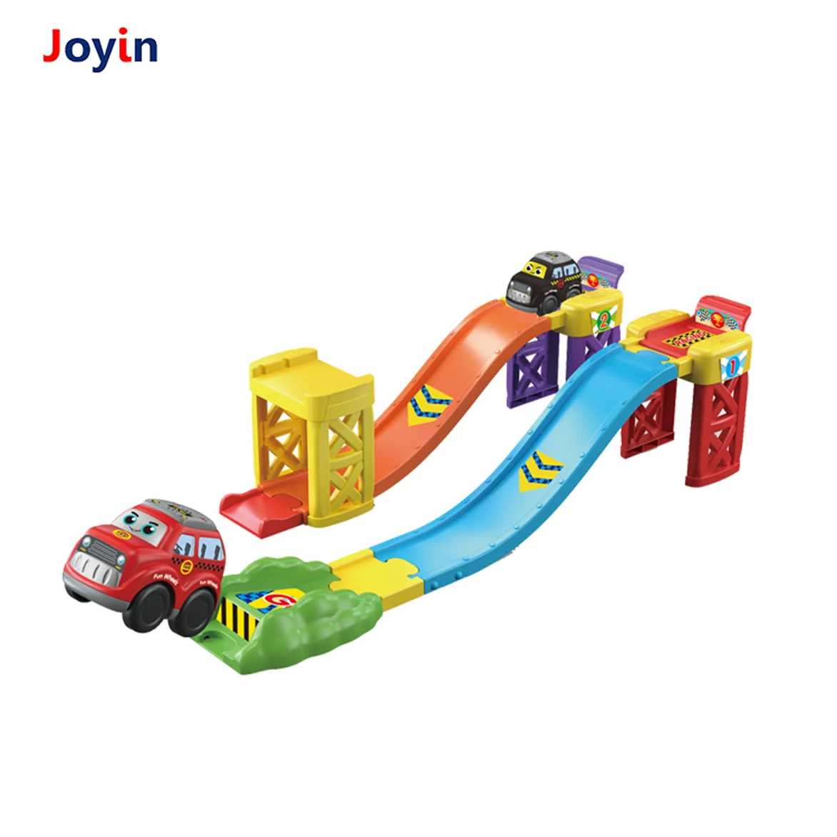 Cartoon Baby DIY Track Car Toy Slide & City Cars Vehicle for Role-Playing Fun for Toddlers
